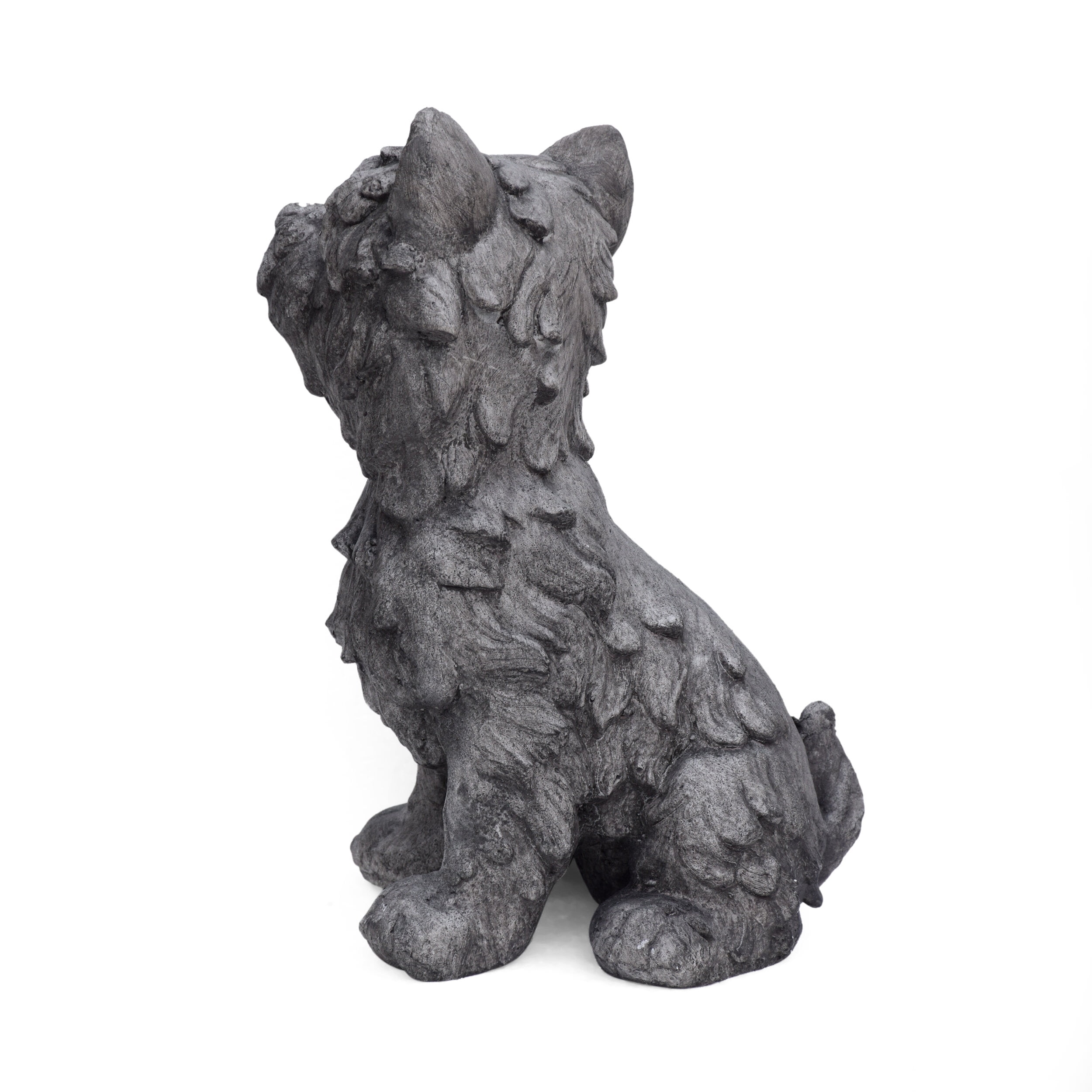 Garden Accessories CRICKET DOG CAST SONE GARDEN STATUE, Outdoor Terrier Dog Garden Statue, Antique Gray Finish, No Assembly Required,Garden Decorative Accessories