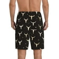 thumbnail image 3 of Naloa Cow Skulls Men's Short Pajama Pants, Lounge Comfort Shorts with Elasticized Waistband and Side Pockets - 4X-Large, 3 of 9