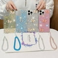 thumbnail image 2 of compatible iPhone 15 Plus Starry Sequin Jade Butterfly Epoxy TPU Phone Case with Strap Cheap and fine, 2 of 4