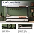 thumbnail image 4 of Miniyam Twin Over Twin Metal Bunk Bed with Trundle, Heavy-Duty Steel Frame, Space-Saving Design with Guardrails and Ladder, Black, 4 of 8