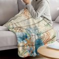 thumbnail image 3 of Beige Beach Coastal Blanket Soft Cozy Warm Throw Blanket for Couch, Plush Fuzzy Flannel Fleece Blankets for Sofa, Summer Nautical Coral Shell Botanical Vintage Bed Blankets Gifts for Men, 50"x60", 3 of 9