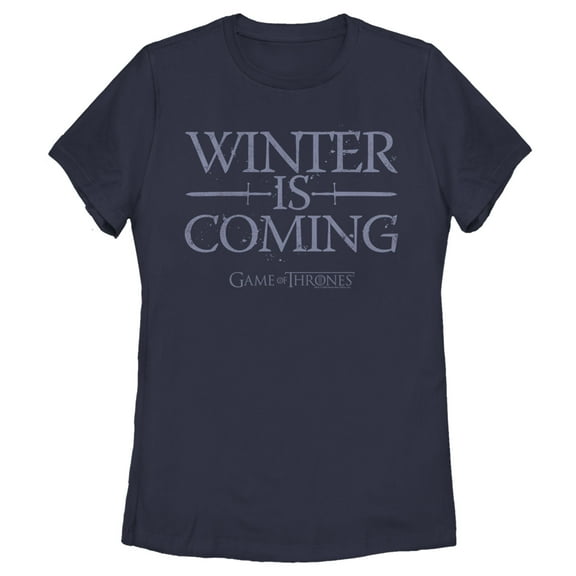 Women's Game of Thrones Winter is Coming Mantra Graphic Tee Navy Blue Small