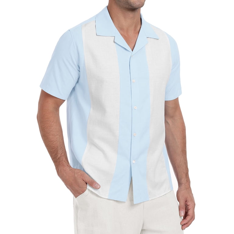 GIRUNS Men's Vintage Bowling Shirt Short Sleeve photo 3