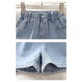 thumbnail image 6 of Shadoumai Girl Ripped Jean Shorts Cute Summer High Waisted Denim Shorts Jorts with Pocket Kids Comfortable Clothes, 6 of 7