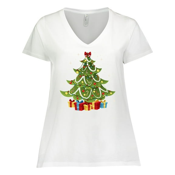Inktastic Christmas Tree Women's Plus Size V-Neck T-Shirt