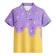 thumbnail image 3 of Ice Cream Drip Shirts For Boys Short Sleeve Summer Hawaii Shirts Purple 5-6 Years, 3 of 4
