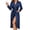Navy Blue, variant on Satin Silk Robes for Women Long Sleeve Bathrobe Lightweight Long Bridesmaid Sleepwear for Wedding Party