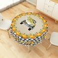 thumbnail image 4 of Nanqianyi Round Plaid Tablecloth, Autumn Pumpkins Truck Pattern Table Cloth Cover for Kitchen, Dinning,Party Decor, 60", 4 of 8