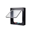 thumbnail image 2 of Cat Door Flap, Cat Door for Interior Exterior Door (Outer Size 7.7" x 7.5"), 4-Way Locking Flap for Cats & Dogs, Weatherproof Pet Door (M, Black), 2 of 7
