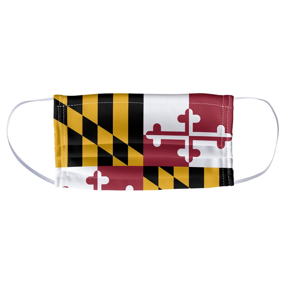 Maryland Flag 1-Ply Reusable Face Mask Covering, Unisex