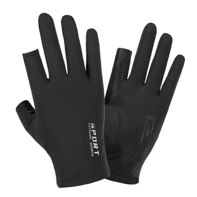 Sports Breathable Cooling Ice Silk Gloves UPF50+ Sun Protection for Cycling, Fishing & Driving