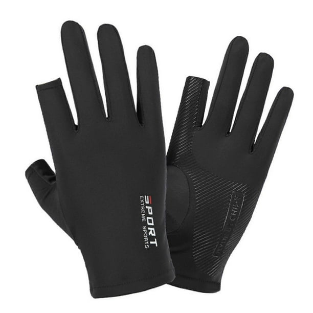 Sports Breathable Cooling Ice Silk Gloves UPF50+ Sun Protection for Cycling, Fishing & Driving