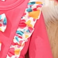 thumbnail image 4 of Toddler Girls Long Sleeve Dresses Casual Splicing Love Bowknot Dress for Baby Girls Kids Birthday Party Dresses 1-6 Years, 4 of 7