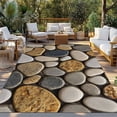 thumbnail image 2 of Stones Outdoor Rug for Patio/Deck/Porch, Non-Slip Large Area Rug 5 x 8 Ft, Gravel Rock Cobblestone Natural Pattern Art Indoor Outdoor Rugs Washable Area Rugs, Reversible Camping Rug Carpet Runner, 2 of 8