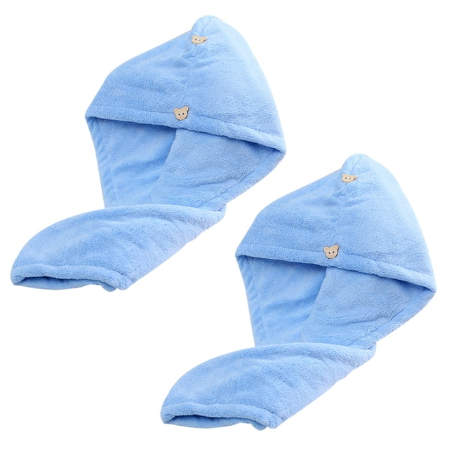 Paquete de 2 toallas de microfibra para secar el cabello para mujeres, turbante para el cabello antiencrespamiento súper absorbente