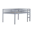 thumbnail image 6 of Tcbosik Low Loft Bed Full Size, Wood Bed Frame with Built-in Ladder and Full Length Guardrail for Bedroom, Grey, 6 of 9
