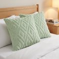 thumbnail image 4 of REGALWOVEN Set of 2 Shaggy Plush Throw Pillow Covers Couch Pillow Covers for Home Green-1 18" x 18", 4 of 6