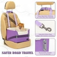thumbnail image 3 of PETSFIT Small Dog Car Seat, Puppy Portable Dog Booster seat for Car with Clip-On Leash, Adjustable Straps Suitable for Small Pets Up to 25lbs (Purple), 3 of 8