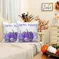 thumbnail image 6 of Fall Purple Pumpkins Throw Pillow Covers 18x18 Set of 2,Farmhouse Linen Pillow Cases for Bedroom Sofa Couch, 6 of 6