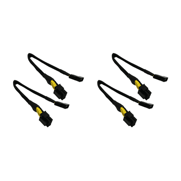 4 Pcs LP4 Molex Male to CPU 8 Pin (4+4) EPS-12V Power Adapter Converter Sleeved Cable 13-Inch(33cm)