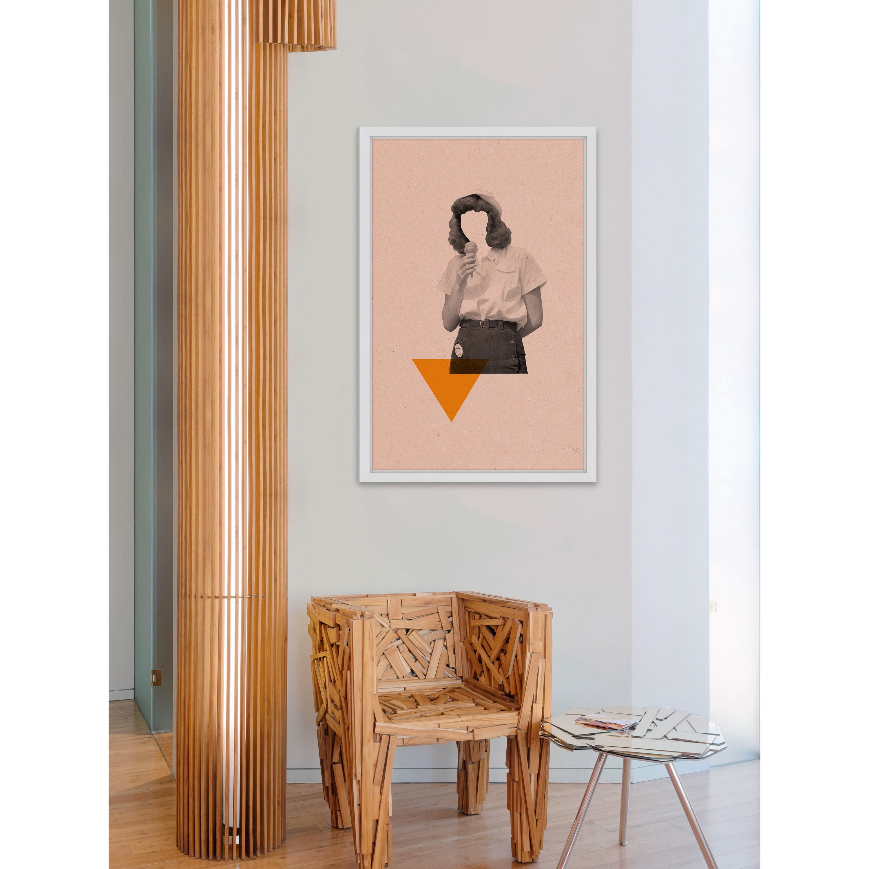 Marmont Hill "No Face Rosa III" by Bengoa Vazquez Framed Painting Print