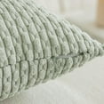 thumbnail image 2 of Holzlrgus 2 Packs Light Green Decorative Throw Pillow Covers 18x18 Inch for Living Room Couch Bed Sofa, Soft Striped Corduroy Square Cushion Case 45x45 cm, Rustic Farmhouse Boho Home Decor, 2 of 7