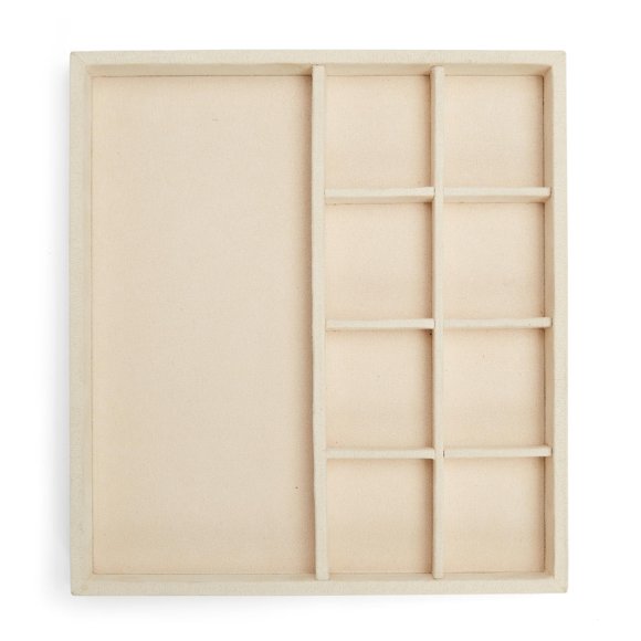 Organizador de joyas con forma de bóveda de lobo con forma de media bandeja para pendientes, color beige