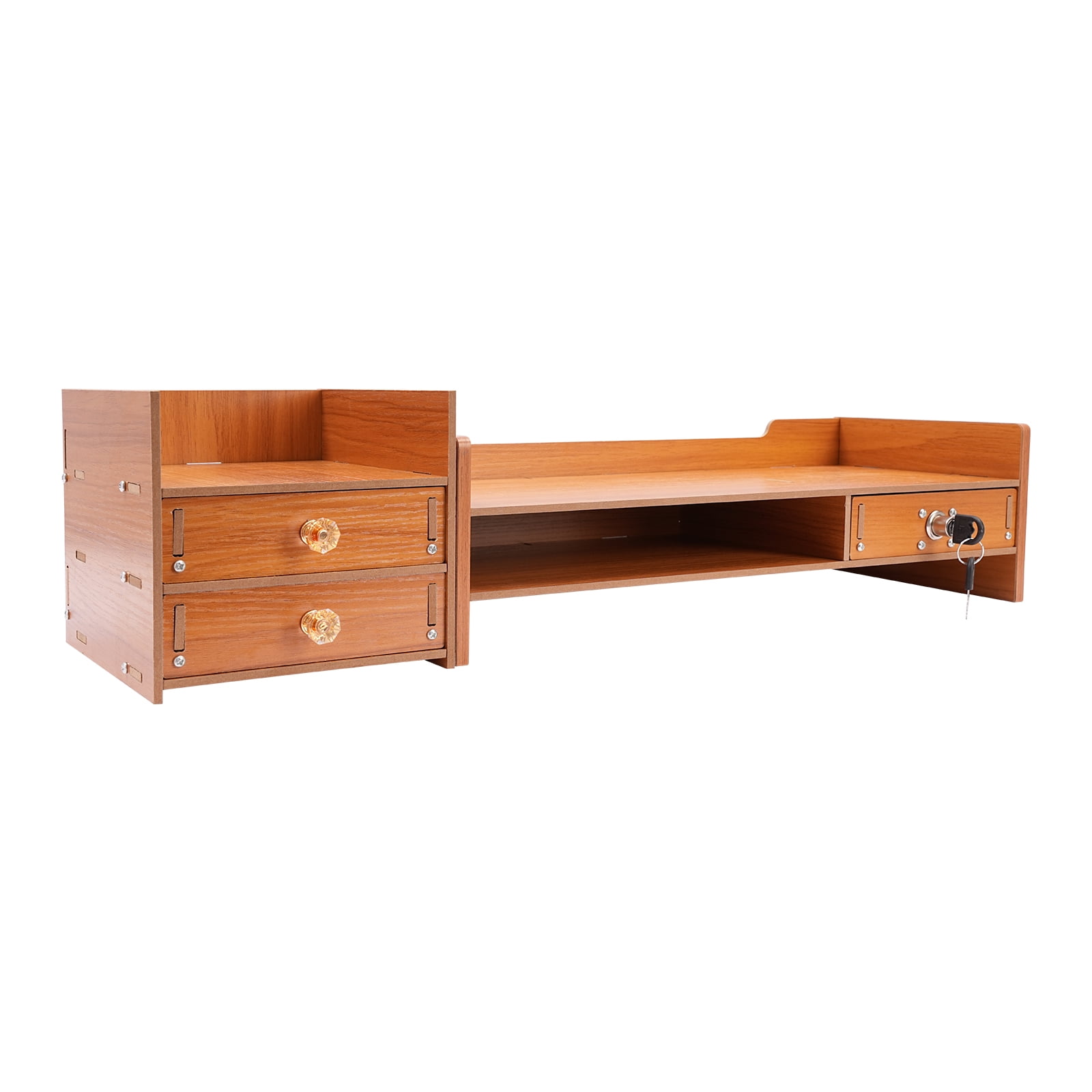 65.5cm 5kg Rectangle Wood Monitor Stand Riser Computer Laptop MDF Computer Monitor Stand for Computer Monitors Files Notebooks