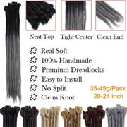 Benehair Dreadlock Extensions Full Head Pack Synthetic Dreads Faux Locs Crochet Hair Reggae Hair Locs Extensions 20inch Dark Black
