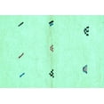 thumbnail image 1 of Ahgly Company Machine Washable Indoor Rectangle Solid Turquoise Blue Modern Area Rugs, 3' x 5', 1 of 4