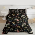 thumbnail image 2 of jejeloiu Rustic Botanical Floral Queen Comforter Set,Wild Mushroom Bedding Comforter Set For Adults Reversible 3 Pieces, 2 of 8