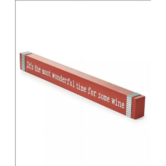 Christmas Cheer “It’s The Most Wonderful Time for Some Wine” Red Table Block Decor