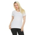 thumbnail image 4 of Sophia by Mia Olivia Women's Tailored Fit Short-Sleeve V-Neck T-Shirt, Pack of 3 Fashion Essential- Value Trio Versatile Styling Options for Professionals, Students and Moms -White, Beige, Olive., 4 of 10