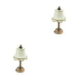 thumbnail image 1 of Vogacara Toy House Reading Light With Umbrella Indoor LED Decor Miniature Mini Furniture Lighting Lamp Lampshade Living-Room Tone Vintage Blanco 2Conjunto, 1 of 6