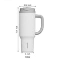 thumbnail image 6 of SURFVEN 40oz Double Wall Stainless Steel Insulated Tumbler with Handle and Leak Proof 2-in-1 Straw Lid, White, 6 of 8