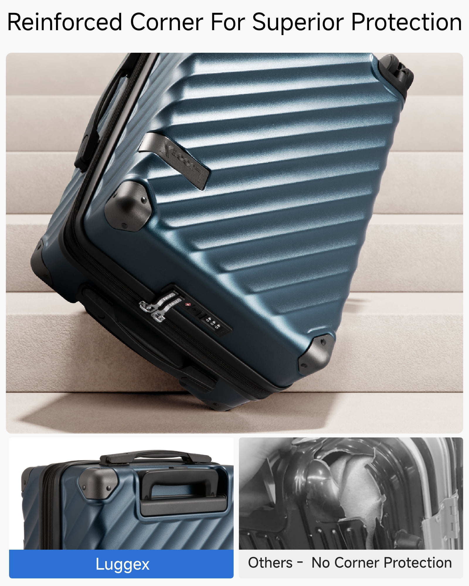 21" Carry On Expandable Hardside Spinner Suitcase with TSA Lock,Charcoal Metallic