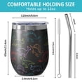 thumbnail image 5 of 12oz Stemless Wine Tumblers Black Colorful Dinosaurs Chalk Pattern Vacuum Insulated Stainless Steel Travel Tumbler Cups Mug with Lid and Straw for Champaign,Cocktail,Beer with Cleaning Brush, 5 of 5
