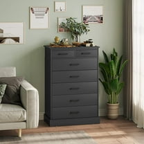 7 Drawer Dressers for Bedroom,Black Chest of Drawers Storage Cabinet for Living Room Hallway