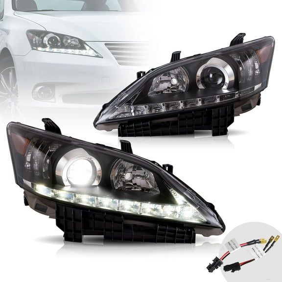 VLAND Projector Headlights for 2010 2011 2012 Lexus ES350 Base Sedan 4-Door Front Lamps