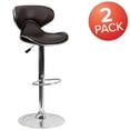 thumbnail image 3 of BizChair Cozy Mid-Back Adjustable Bar Stool, Brown Vinyl (Set of 2), 3 of 8
