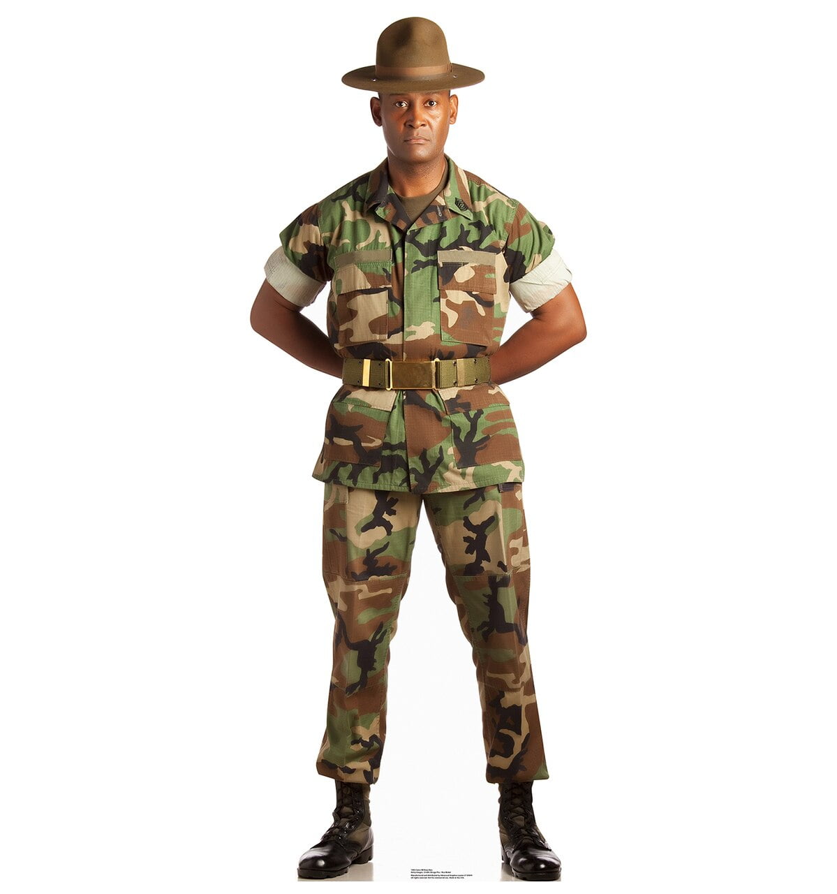 SOLDIER WOMAN CARDBOARD CUTOUT Standup Standee Poster Camo Army Marine Female 