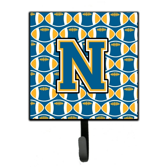 Letter N Football Blue and Gold Leash or Key Holder