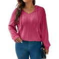 thumbnail image 5 of Sucegi Plus Size Women's Loose-Fit Ribbed Hoodie (1X-5X) - Effortlessly Create a Stylish Look and Enjoy Ultimate Comfort, 5 of 5