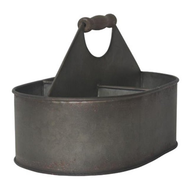 Cheungs FP-4398S Small Metal Oval Storage Slot Caddy, Small - 6.5 x 6.5 x 10.5 in.