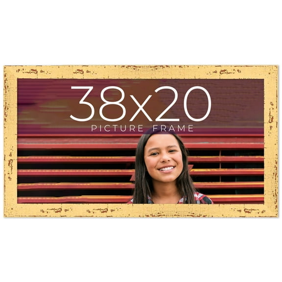 38x20 Frame Yellow Real Wood Picture Frame Width 1.25 inches | Interior Frame Depth 0.5 inches |