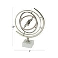 thumbnail image 4 of DecMode 10" Silver Armillary Globe with Marble Base, 4 of 12