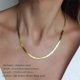 thumbnail image 2 of Collar de cadena de serpiente de acero inoxidable SUNIBI 316L para mujer gargantilla Espiga color dorado, 2 of 4