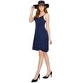 thumbnail image 5 of Made by Johnny Women's V-Neck Spaghetti Strap Tunic Short Dress XL NAVY, 5 of 6