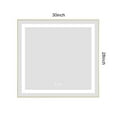 thumbnail image 4 of Bathroom Mirror 30 x 28 Inch LED Bathroom Mirror with Front and Backlight, Wall Mounted Vanity Mirror with Aluminum Frame, Anti-Fog, Memory, 3 Colors, Stepless Dimmable,Wall Mirror, 4 of 4