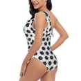 thumbnail image 4 of Haiem Soccer Women's One Piece Swimsuits Tummy Control One Shoulder Bathing Suits Ruffle Swimwear-Medium, 4 of 8